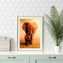 5D DIY Full Round Drill Diamond Painting Snuggle Elephant Cross Stitch Kit A