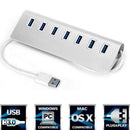 USB 3.0 Hub 7-Port Portable Aluminum charging and Data Hub 3-Foot USB 3.0 C
