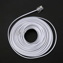 40Ft 12M RJ11 6P2C Telephone Phone Modem Cord Cable White 2pcs T6S2