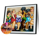 5D DIY Full Round Drill Diamond Painting Cartoon Ladies Cross Stitch Craft