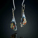 Women's Natural Volcanic Rock Amber Hanging Earrings Ring Fashion Jewelry G L0U2