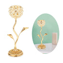 Retro Iron Crystal Candle Holder Votive Stand Party Home Decorative Ornament