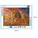 5D DIY Full Drill Diamond Painting Lions Family Cross Stitch Embroidery Kit
