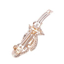Lady Party Flower Design Rhinestone Detail Barrette Hair Clip