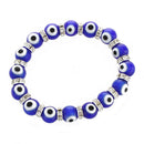 Round Evil Eye Lampwork Rhinestone Crystal Bracelet 0.39"