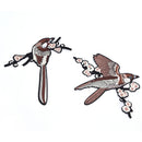1 Pair Bird Embroidered Patches Iron on Sewing Stripe for clothes applique TO