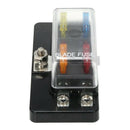 12V/24V 4Way Blade Fuse Box Holder Led Warning Lights Kit Car Race Rally Ma