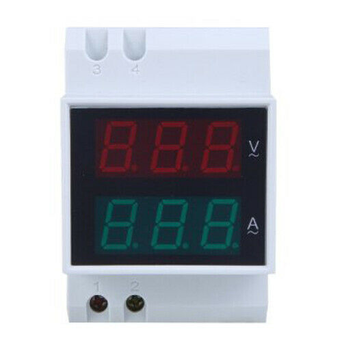 Digital Din-Rail LED Voltage Ammeter Current Meter Voltmeter AC80-300V 0.2- U1A7
