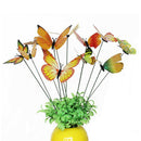 24x Butterfly Stakes Outdoor Yard Garden Flower Pot Decor Craft Green Yellow