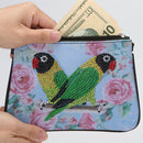 5D Diamond Parrot Painting Clutch Bag Leather Purse Handbag DIY For Women Zipper