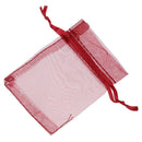 100 Organza Bags Wedding Favour Bags Candy Pouches(Wine Red)