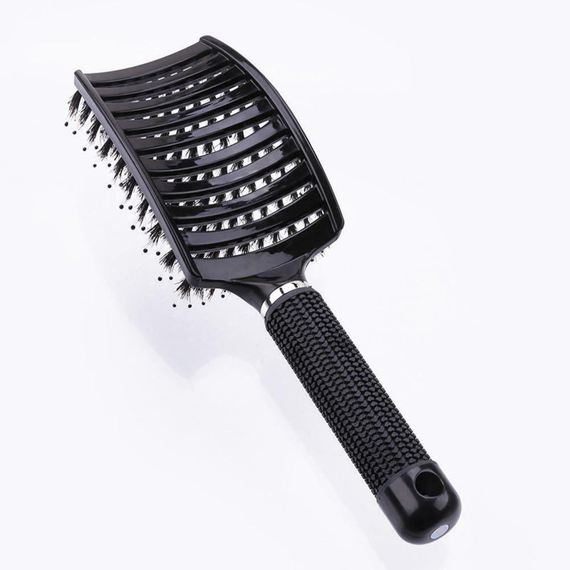 Hair Scalp Massage Comb Anti-Static Straight Curly Hair Styling Brush Black
