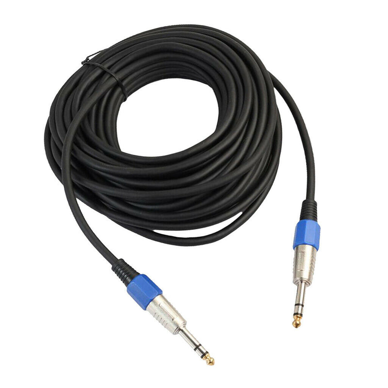 Stereo 6.35mm Electric Guitar Bass Cable Amp Cord for Home Theatre KTV 20m