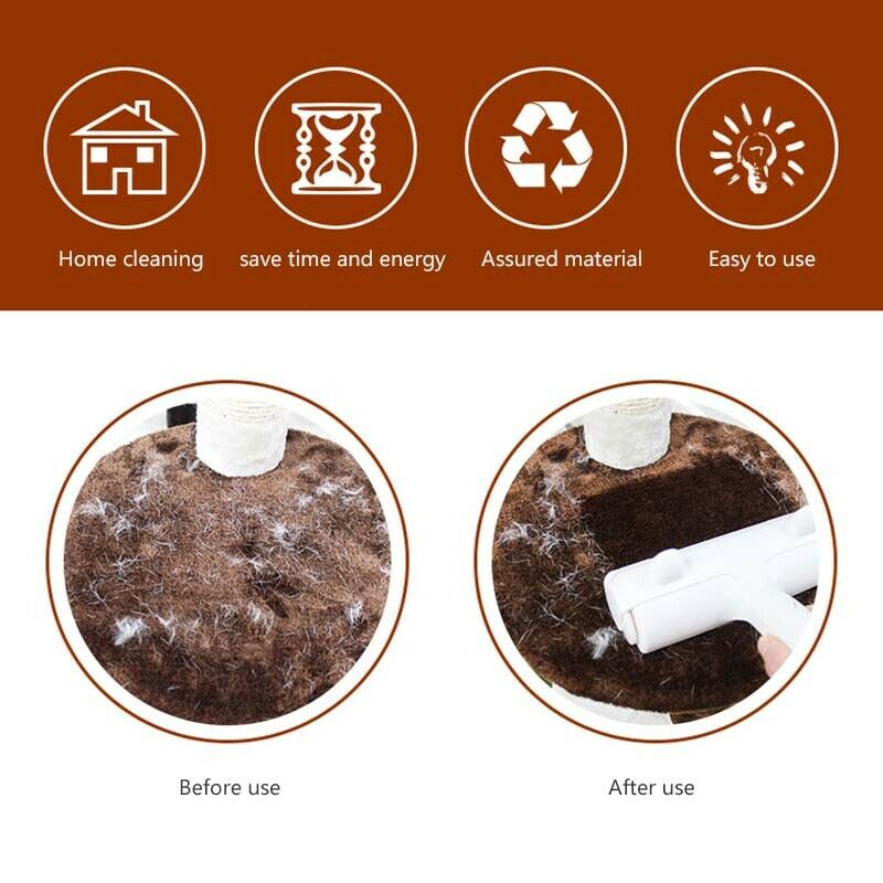 Reusable Pet Hair Remover Dog Cat Fur Roller Sofa Clothes Lint Cleaning Brush