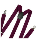 Unisex Clip on Suspender Elastic Y-Shape Back Formal Adjustable Braces, Red