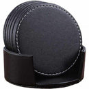 Set of 6 Leather Drink Coasters Round Cup Mat Pad for Home and Kitchen Use  R3C1