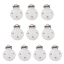 Baby Pacifier Clips Wood Metal Holders Cute Infant Soother Clasp White