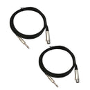 2Pack XLR Female Socket to 6.35mm 1/4'' Mono Male Jack Shielded Plug Stereo