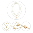 Simple Women Multi Layers Star Heart Clavicle Chain Geometry Alloy Necklace
