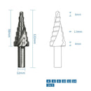 2Pcs/set HSS Spiral Flute Step Core Cone Step Drill Bit 1/4 FGH