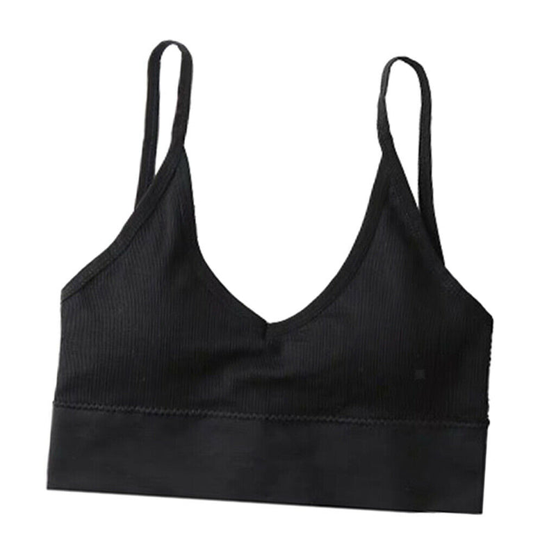 2PCS Fashion V Neck Padded Bralette Beach Comfort Bra Crop Top
