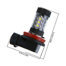 2PCS 16LED H8 H11 80W Car Fog Light Tail Driving Head Light Lamp Bulb LJ JC.
