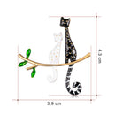 Enamel Cartoon Cat Lying Branch Brooch Pin Collar Decor Badge Banquet Jewe FT