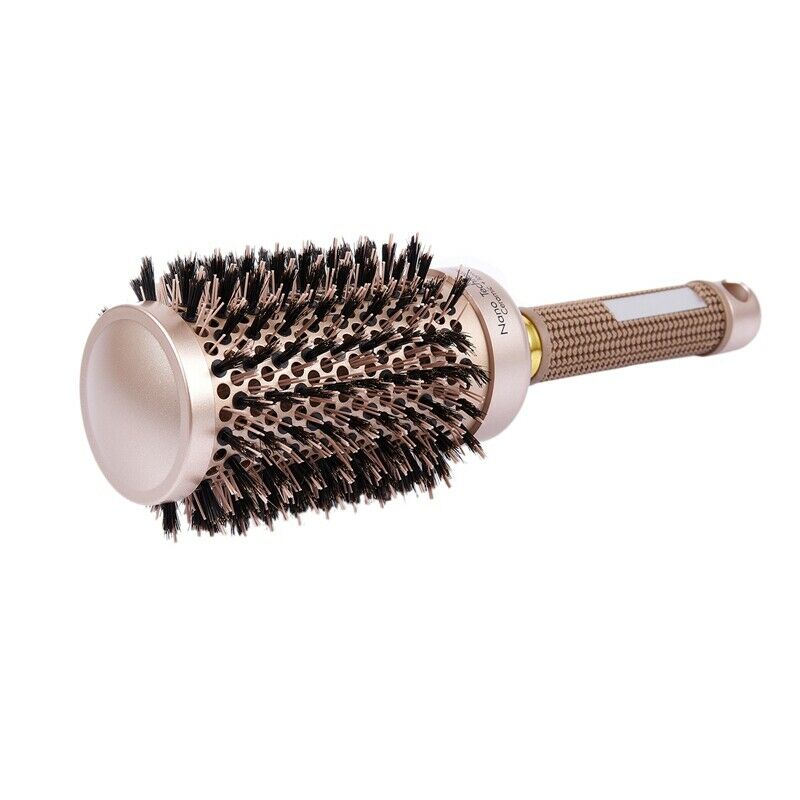 Round Barrel Hair Brush with Simulation Boar Bristle, for Hair Drying, Styl W2J6