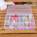 24 Compartments Plastic Jewelry Pills Box Organizer Storage Container White