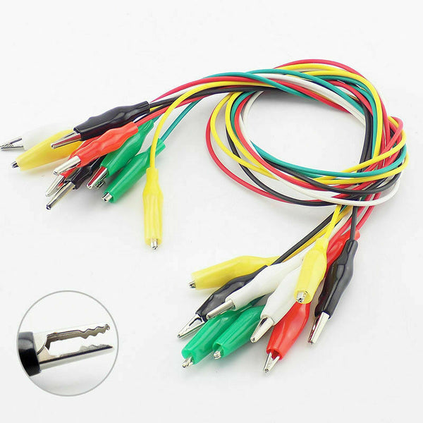 10PC Electrical Alligator Clips Test lead Jumper Wire Crocodile Cable wire HOT