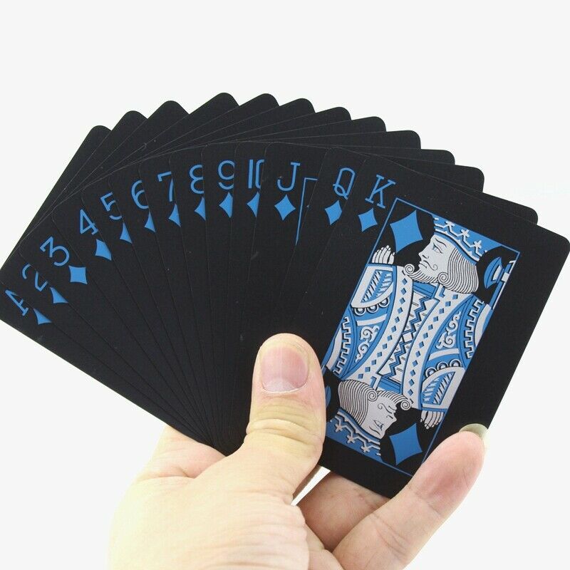 Quality Plastic Pvc Poker Waterproof Black Playing Cards Creative Gift Dura U5E3