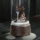 Backflow Incense Burner With Acrylic Protective Cover Ceramic Dragon Incens X9D4