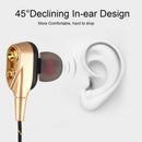 3.5mm HiFi Wired Earphone Dual-Dynamic Quad-core Speaker In-ear earbuds Fle