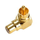 Right Angle RCA Adaptor Male to Female Connector Joint 90 Degrees