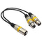 30Cm 3Pin Xlr Male to 2 Xlr Female Audio Extension Cable Y Splitter for Mic