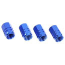 4pcs/Set Blue Wheel Tyre Tire Valve Stems Air Dust Cover Screw Caps Car Truck
