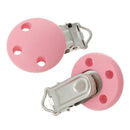 5Pcs Wooden Dummy Clip Metal Pacifier Mixed Colour Clips Wood Baby Round