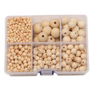 1150pc 6mm-20mm Natural Wood Beads Unfinished Round Wooden Loose Beads Spacer