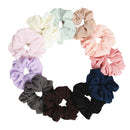 11Pcs Colorful Sheer Chiffon Flowrs Hair Scrunchies Large Intestine Rings Cloth