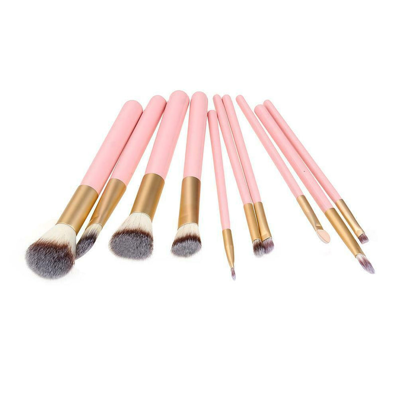 10pcs Makeup Brushes Foundation Powder Contour Concealer Blush Brush Set A