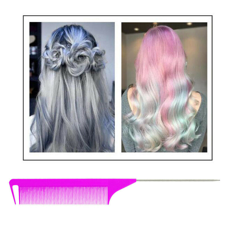 3x Highlighting Hair Combs Rat Tail Comb Anti Static Fine-tooth Heat Resistant