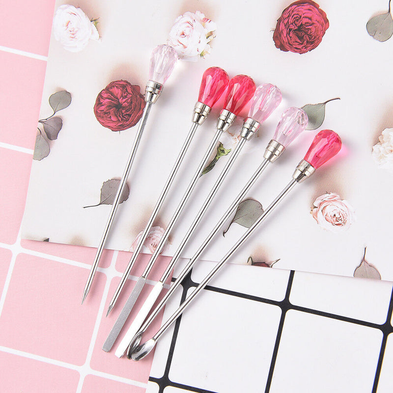 3pcs Nail Art Stirring Rod Tool Mixing UV Gel Nail Dotting Picker Nail Art`T Gw