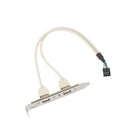Dual USB 2.0 Port Female Bracket to Motherboard 9pin Connector Header 30cm