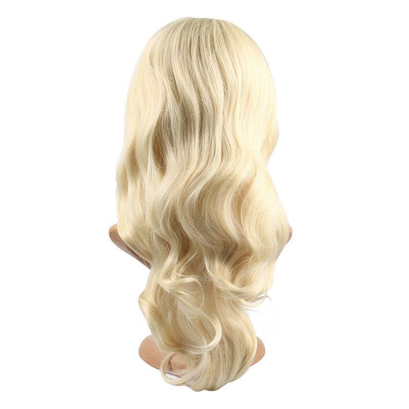 Women Natural Curly Blonde Hairstyle High Temperature Synthetic Hair Full Wigs