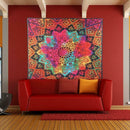 Geometric Printing Carpet Sleeping Blanket Tapestry (Mandala18 150x130cm) SN9F