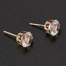 Korean Fashion Women Lady Elegant Rose Glass Ball Flower Rhinestone Stud Ea