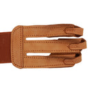 Handmade Brown PU Leather Three Finger Archery Glove Single Piece for Right Left