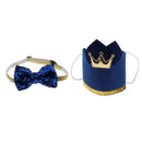 2x Dog Cat Bow Tie Dogs Cats Party Crown Hat & Bowknot Birthday Headwear