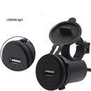 12V Black Motorcycle Mobile Phone USB Charger Power Adaptor Socket Waterproof