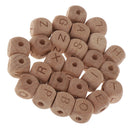 26pcs Letter Alphabet Wooden Loose Beads For Bracelet Jewelry DIY Finding